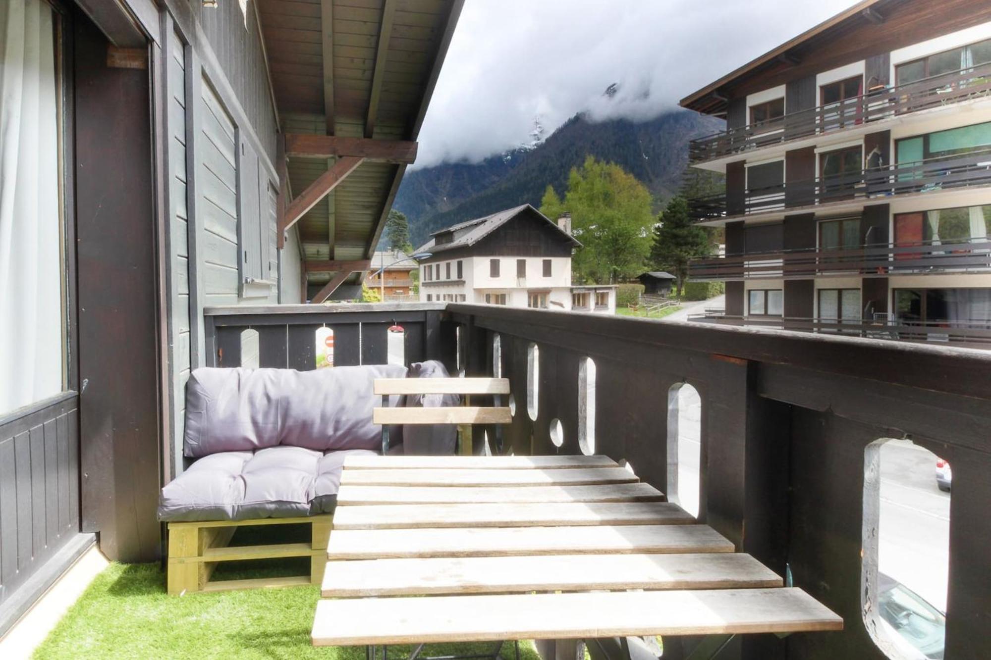 Les Dryades - Renove - Balcon Avec Vue Mt Blanc Les Houches Exterior foto